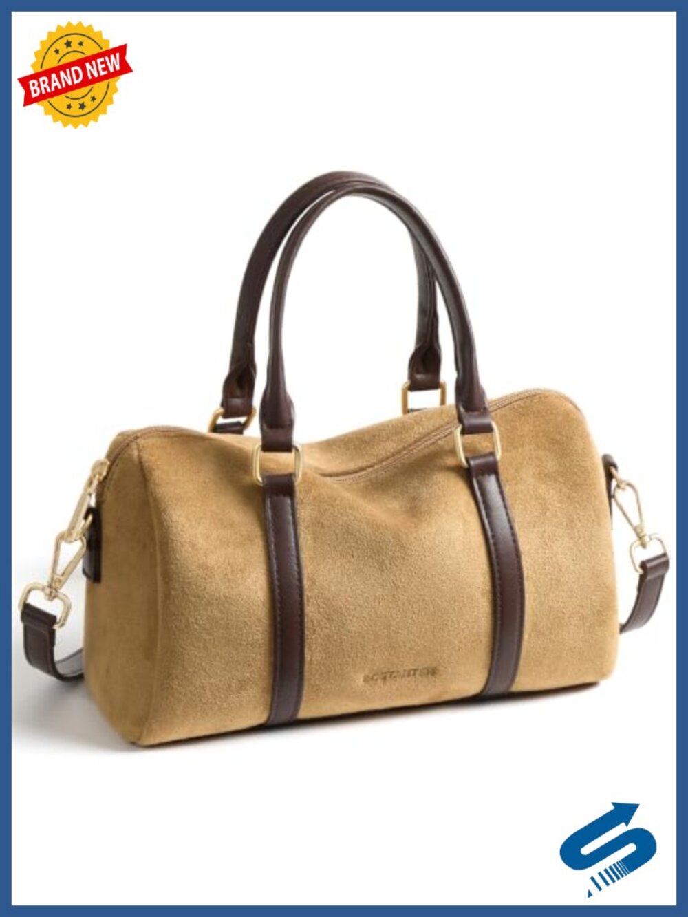Crossbody Handbag Slouchy Boston Purse with Adjustable Strap Vegan Leather